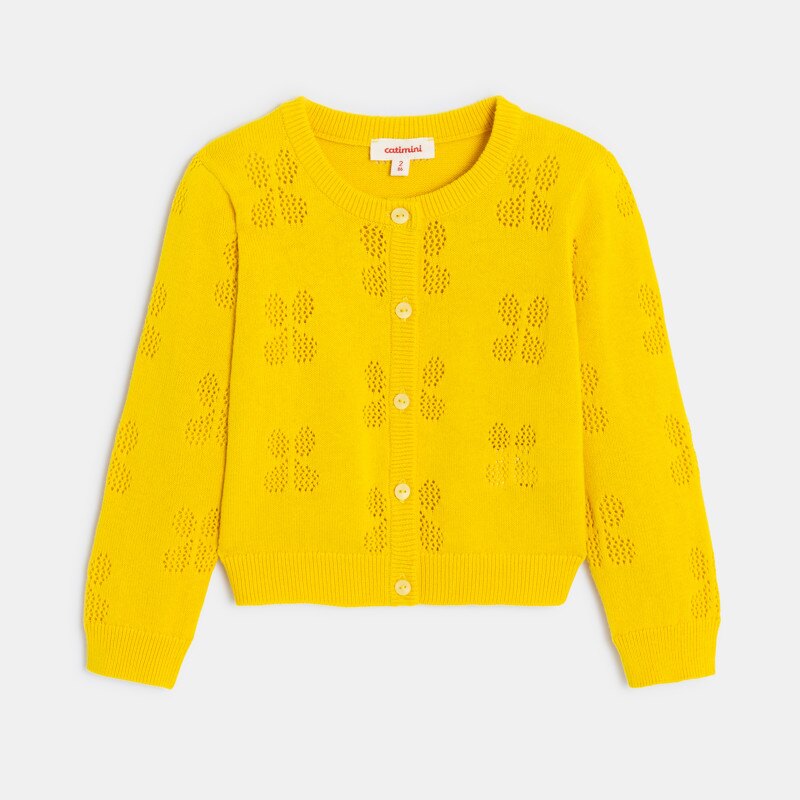 Cardigan bébé fille jaune en tricot Catimini Jaune