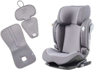 Beemoo Recline i-Size Beltestol inkl. Ventilerende Sittepute, Mineral Grey/Grey
