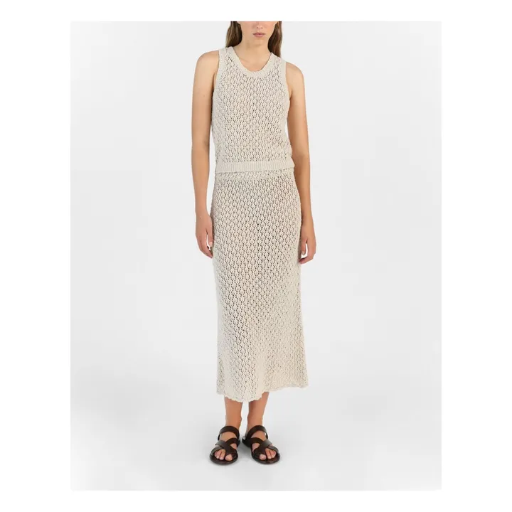 Masscob Pull Sans Manches Tusculum Coton et Lin | Naturel