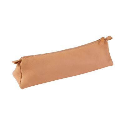 Clairefontaine - Trousse trapèze - cuir naturel