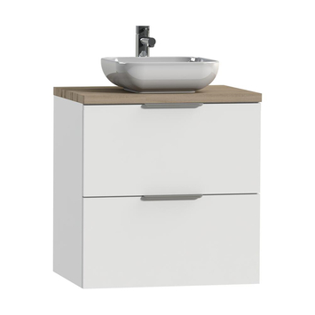 Tiger badkamermeubel Studio 60cm hoogglans wit/witte waskom met profielgrepen