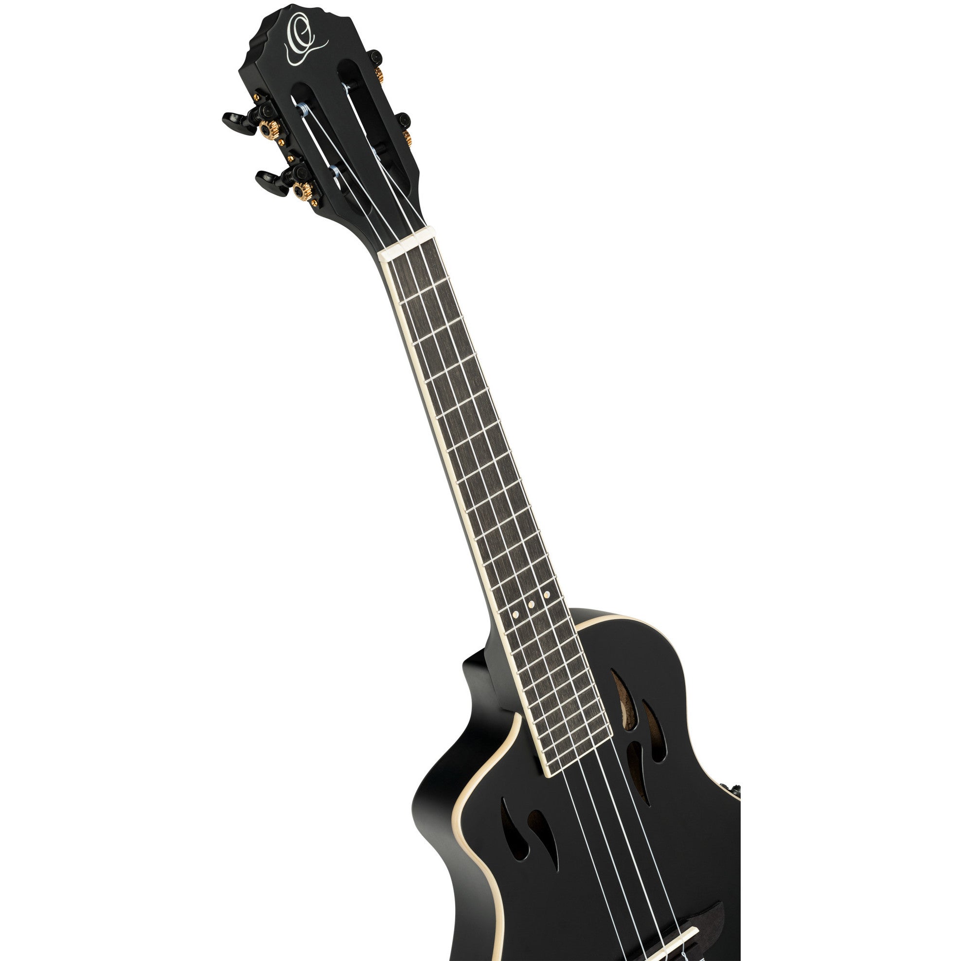 Ortega TourPlayer Series RTPS-U-SBK-L linkshandige elektrische tenor ukelele met gigbag