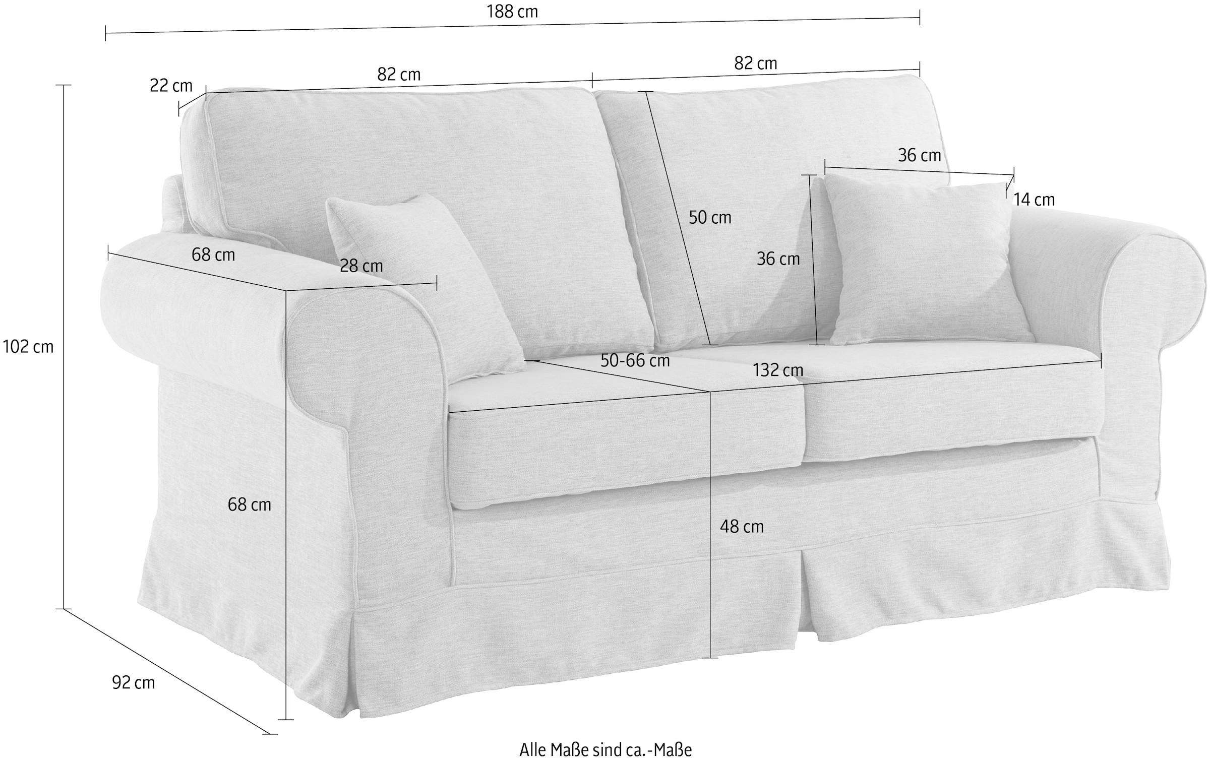 Home affaire 2-Sitzer »Shadmoor« Hussenoptik, in uni oder mit Blumendruck