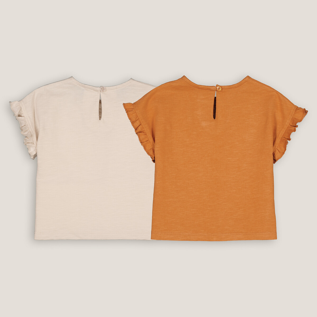 COLEÇÃO LA REDOUTE<br>Conjunto de 2 camisetas de manga curta com babados