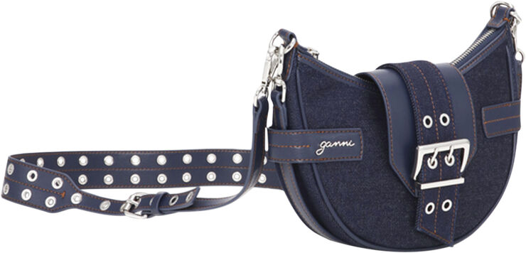 Ganni Bucky Bag Small Crossbody Denim Dark navy