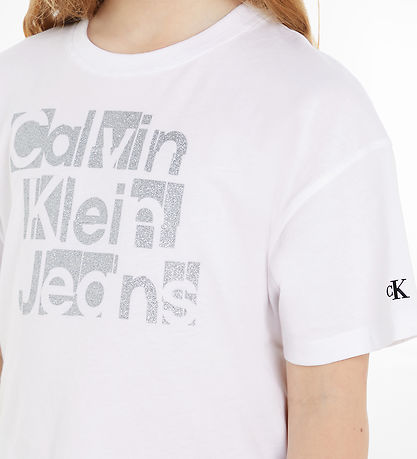 Calvin Klein T-Shirt - Metallic CKJ Boxy - Bight White