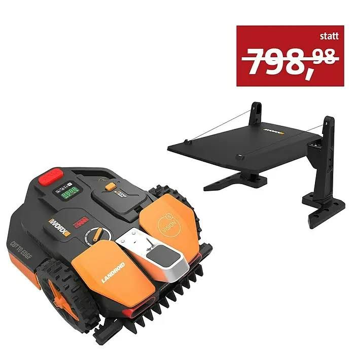 Worx PowerShare 20V Mähroboter-Set Landroid Vision S250 inkl. Garage (250 m², Schnittbreite: 18 cm, Kamera-gestützte Navigation)