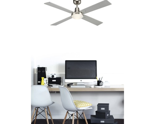 Lucci Air Quest II plafondventilator, chroom/geborsteld, Ø 122 cm, met afstandsbediening, zomer- en winterfunctie