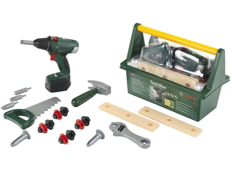 Klein-Toys Handwerker BOSCH Toolbox   Akkuschrauber Werkzeug-Set
