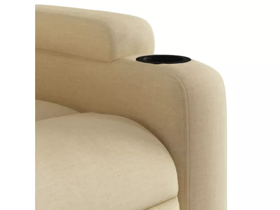 Fauteuil de massage inclinable Crème Tissu