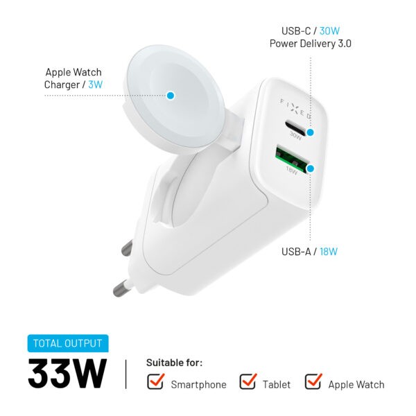 Fixed - MagFlip USB-C Charger 33W Apple Watch/USB-C/USB-A