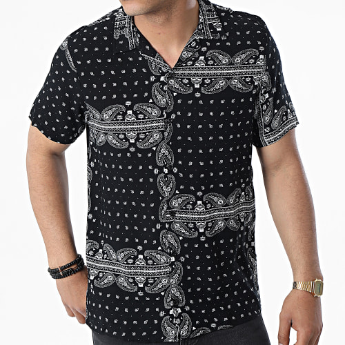 Chemise A Manches Courtes CH-5191 Noir Bandana