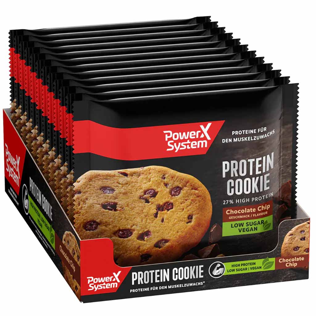 PowerX System Protein Cookie Chocolate Chips 12x50g, 600g Box MHD:30.8.25