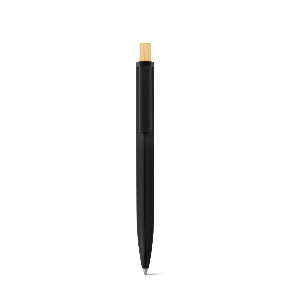 hi!dea 91945 - Stylo à bille en ABS recyclé (100% rABS) avec bouton en bambou