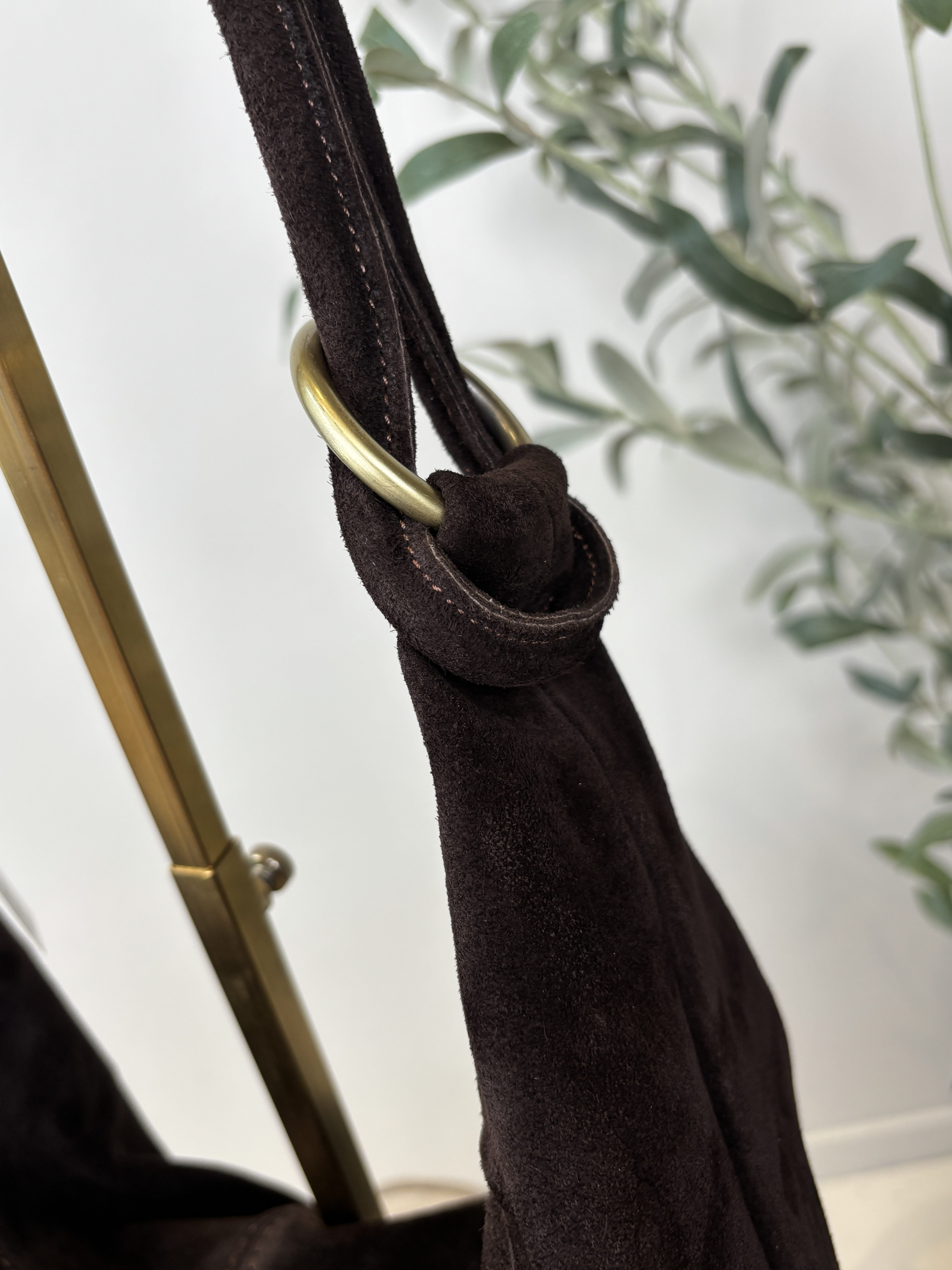 Suez Schoudertas - Suede Donker Bruin
