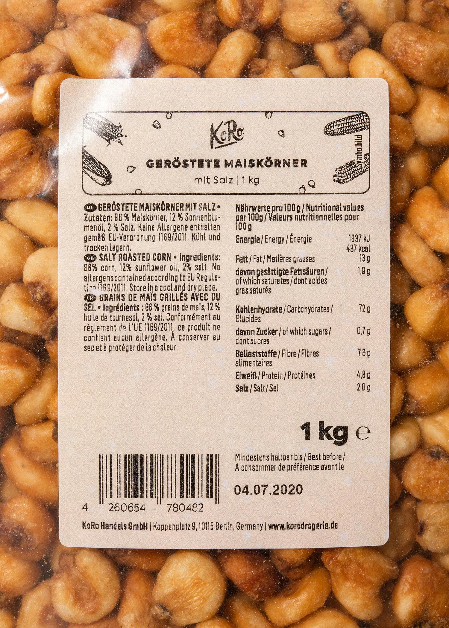 Geröstete Maiskörner mit Salz 1 kg