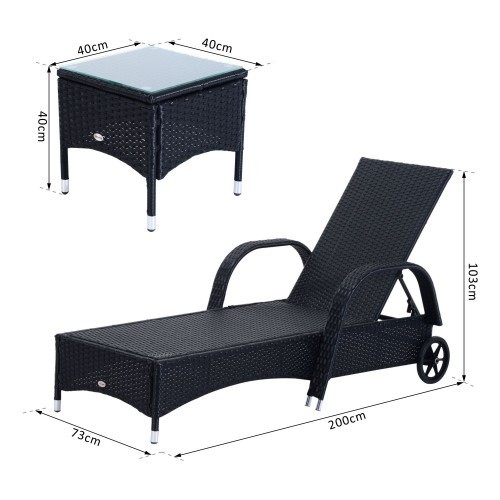 Conjunto Outsunny com 2 espreguiçadeiras e mesa, branco