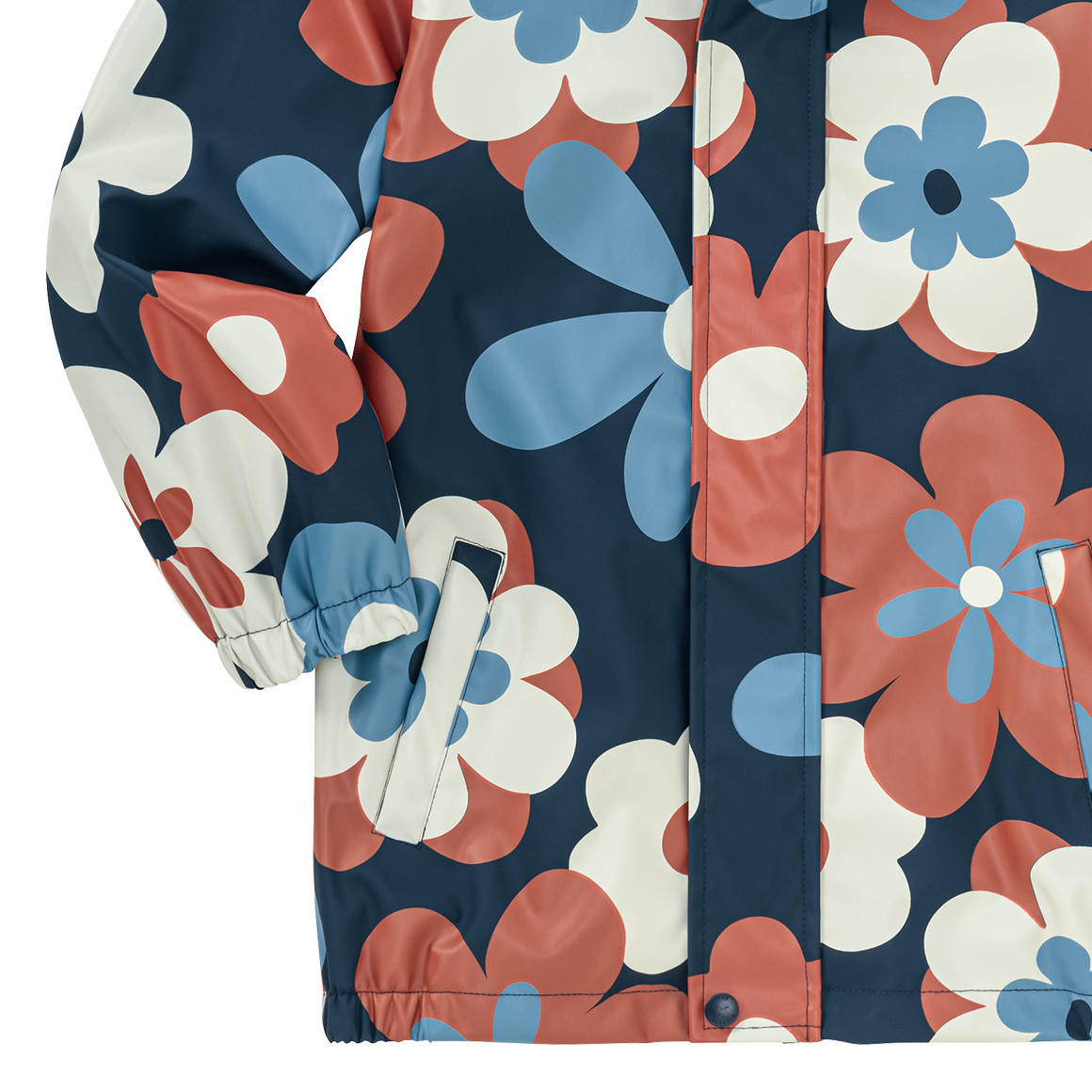 Jonas Nielsen Kinder Regenjacke mit Blumen-Print dunkelblau / hellbraun / creme