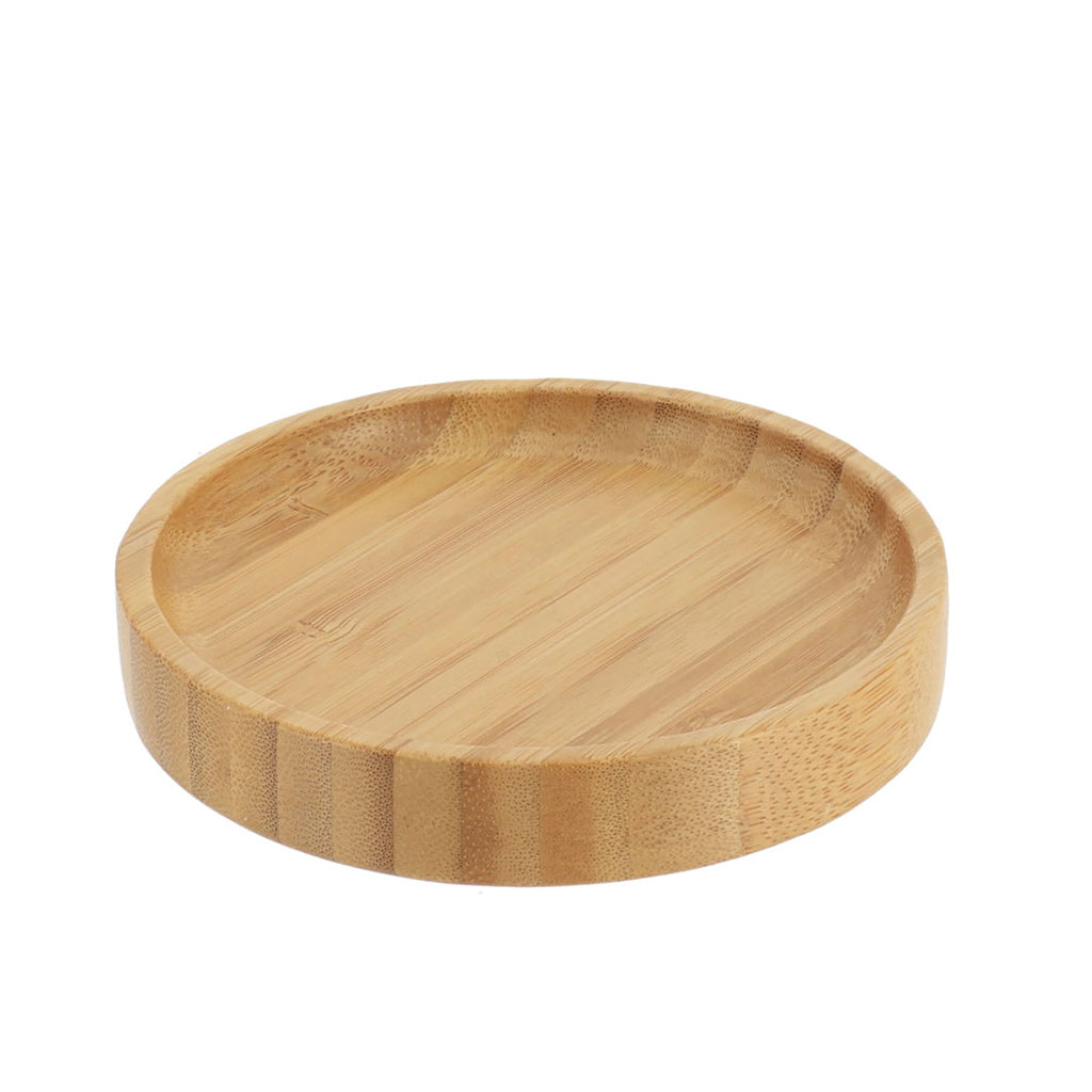 Porte savon rond bambou 11.5x2.3x11.5cm