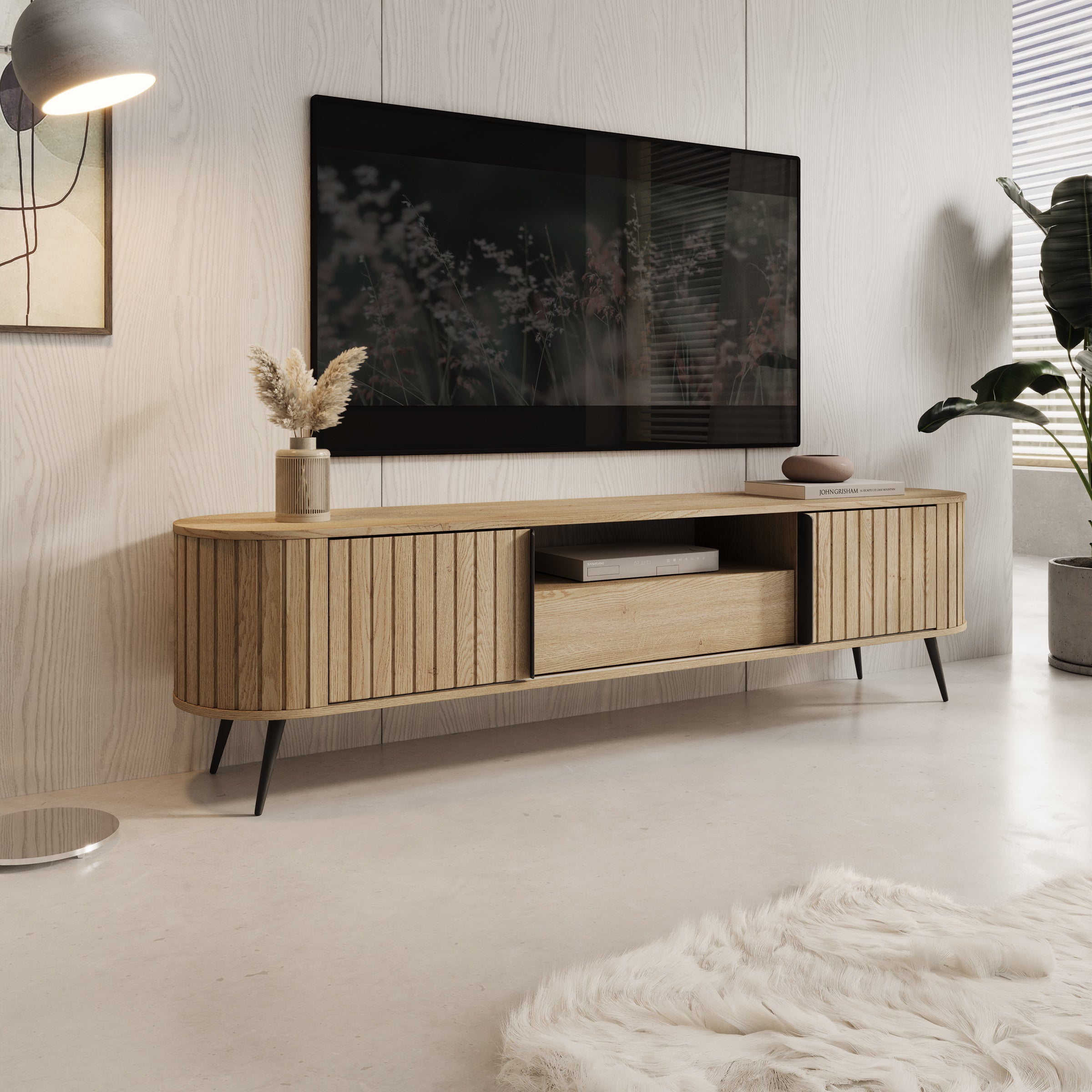 Loro - TV-Meubel - Eikenpatroon - 196x40x52 cm