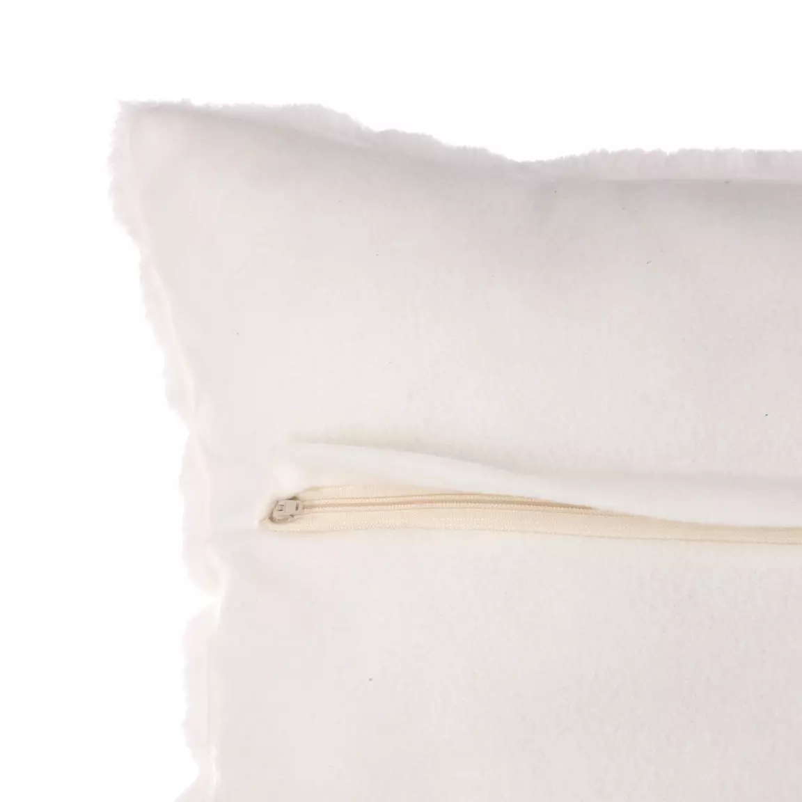 Coussin carré fausse fourrure (45 x 45 cm) Manoir Blanc