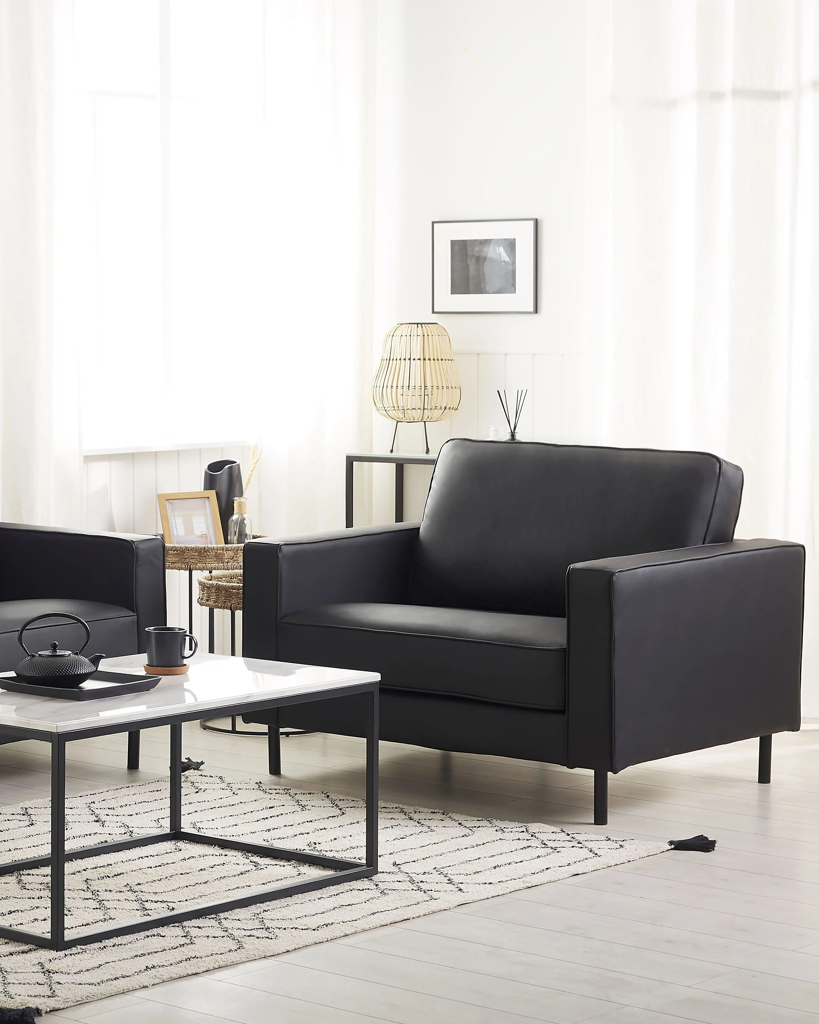 Fauteuil SAVALEN Leer Zwart