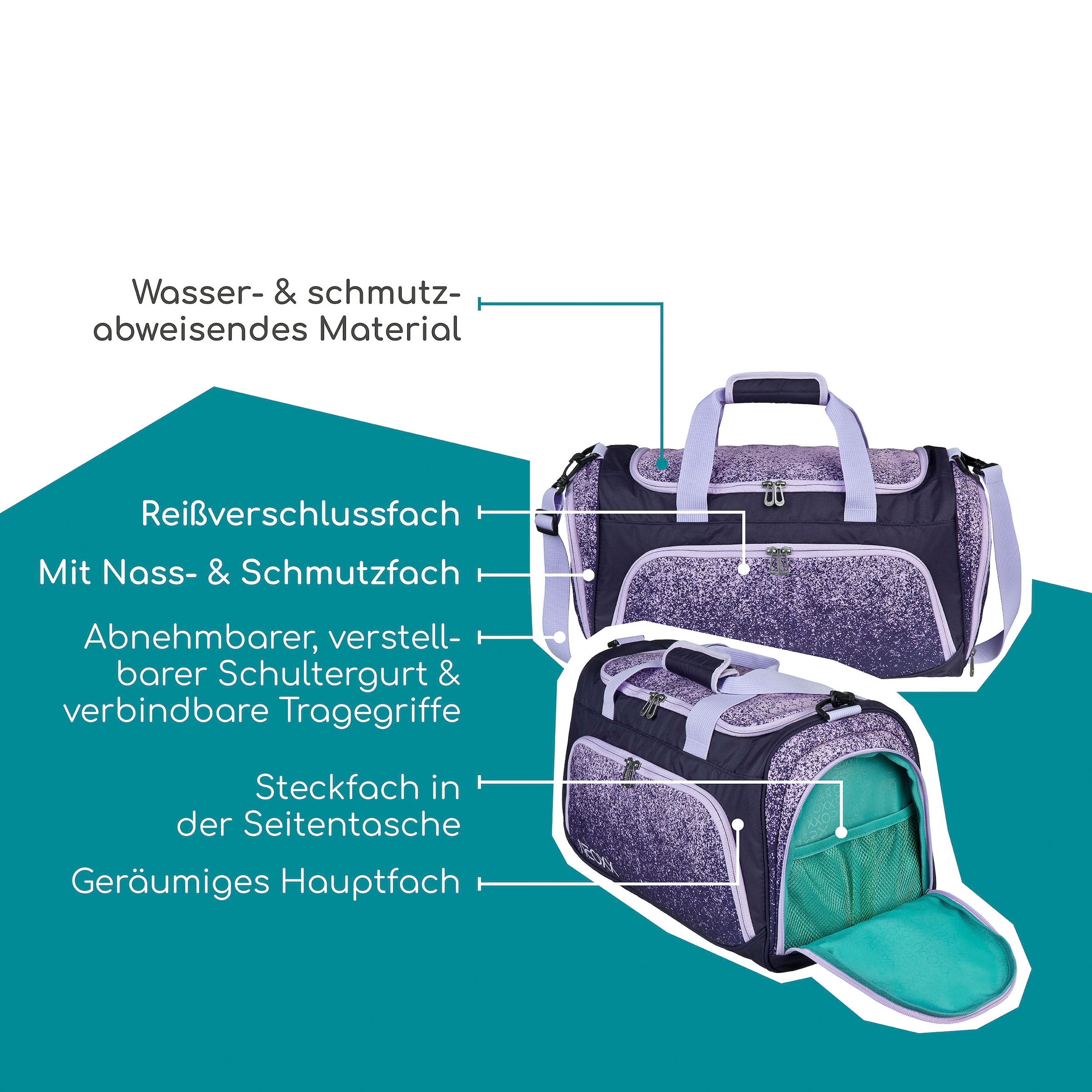 neoxx Sporttasche »Move, Glitterally perfect« teilweise aus recyceltem Material