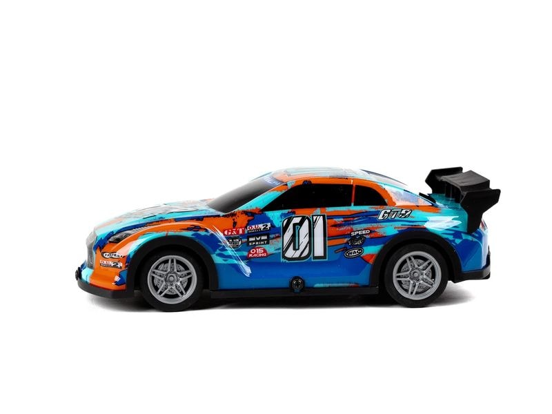 TEC-TOY Auto Champion GT9 mit Licht, Blau/Orange, 1:22 Ferngesteuerter Sportwagen mit Licht für Kinder ab 3 Jahren