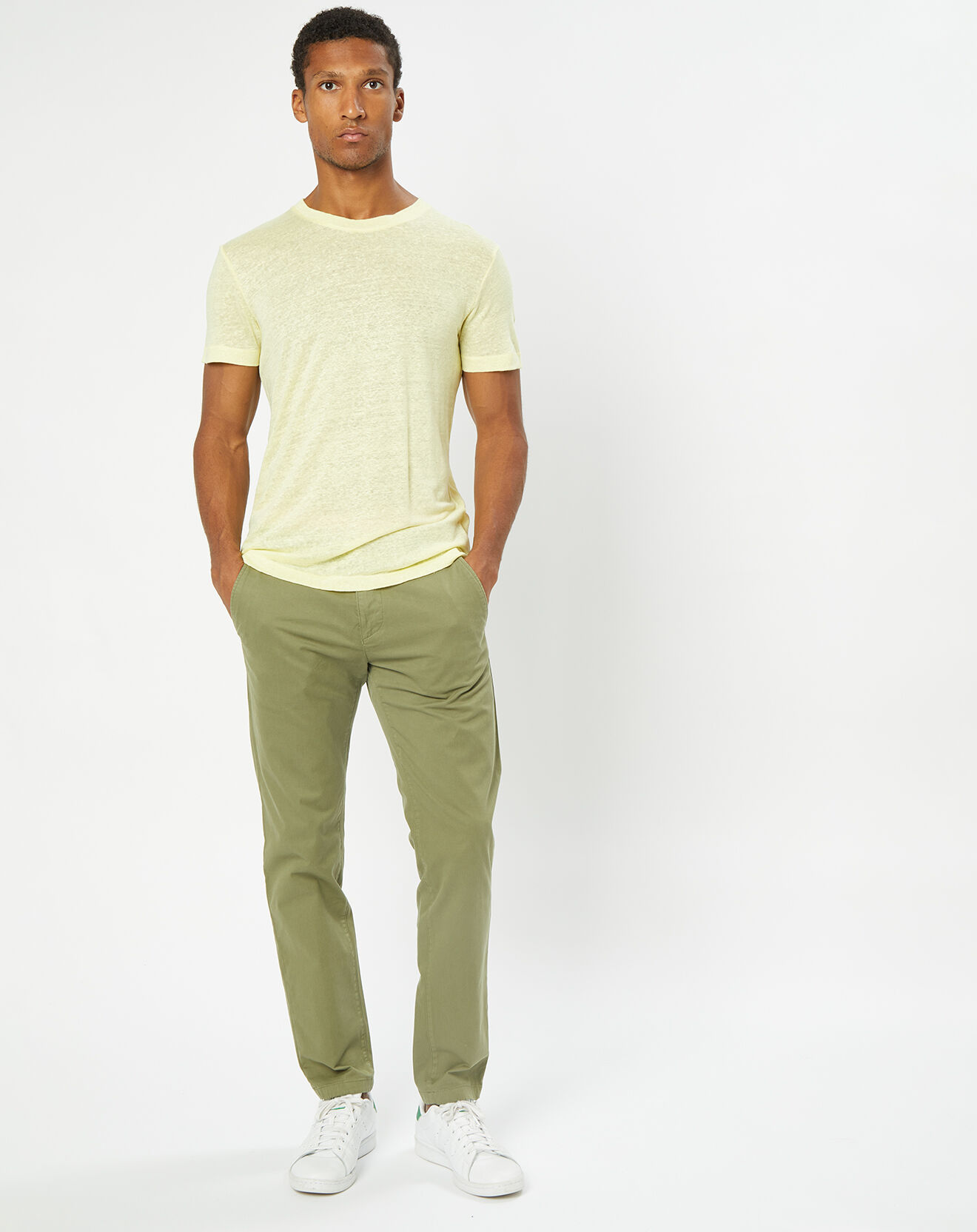 Marc O'Polo T-Shirt 100% Lin manches courtes Col Rond jaune