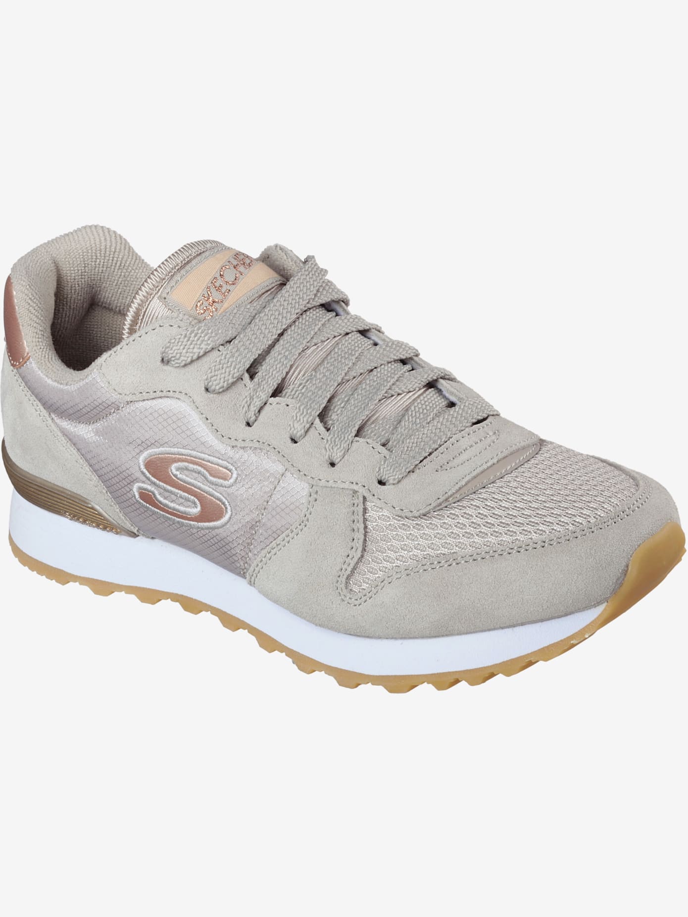 Baskets sneakers hybrides skechers en cuir velours doux, textile et synthétique