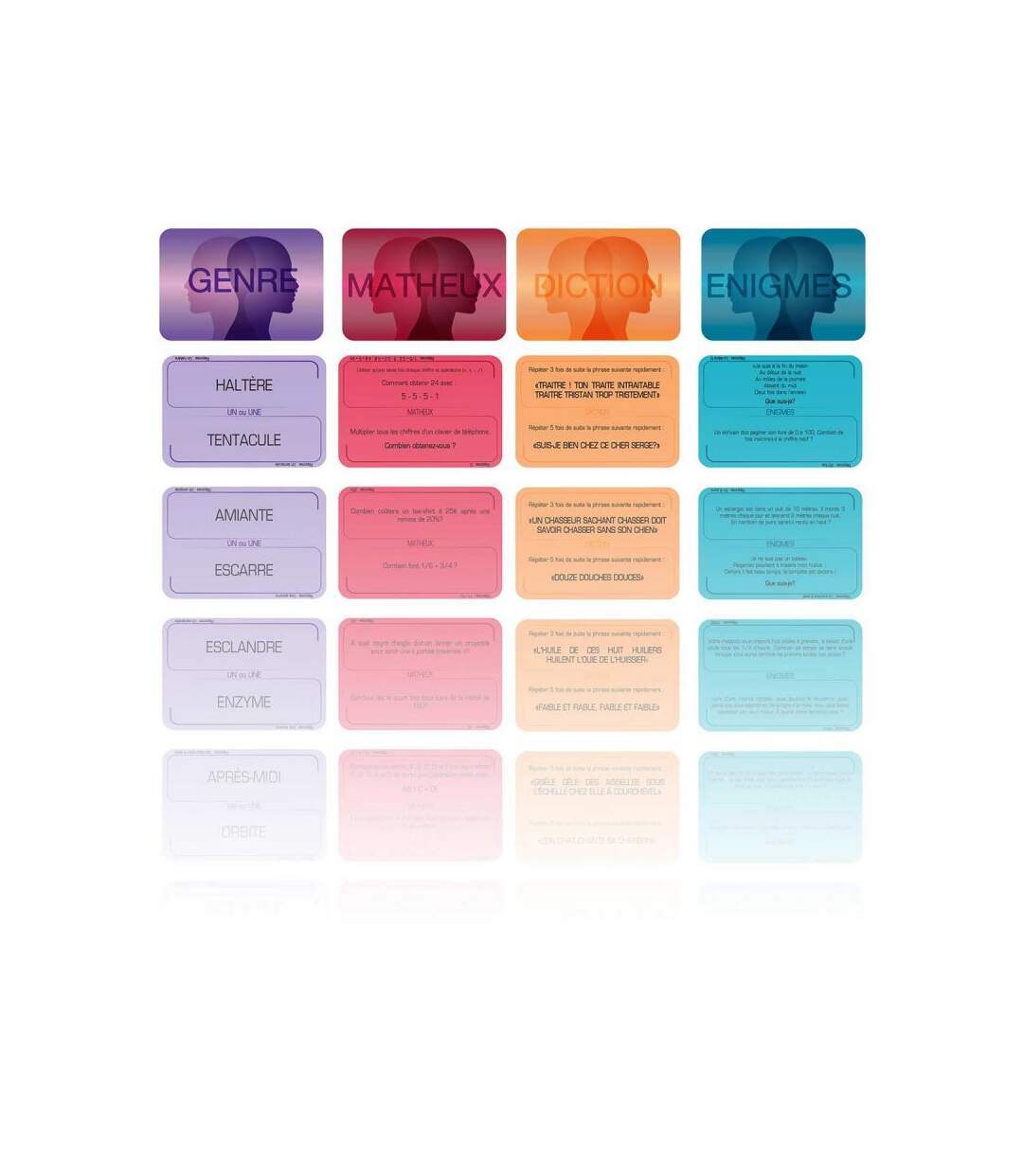 Paris Prix - Jeu De 60 Cartes casse Tête 9cm Multicolore