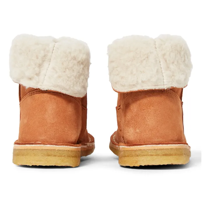 Emile et Ida Boots Cuir Fourrées Chowchow | Camel