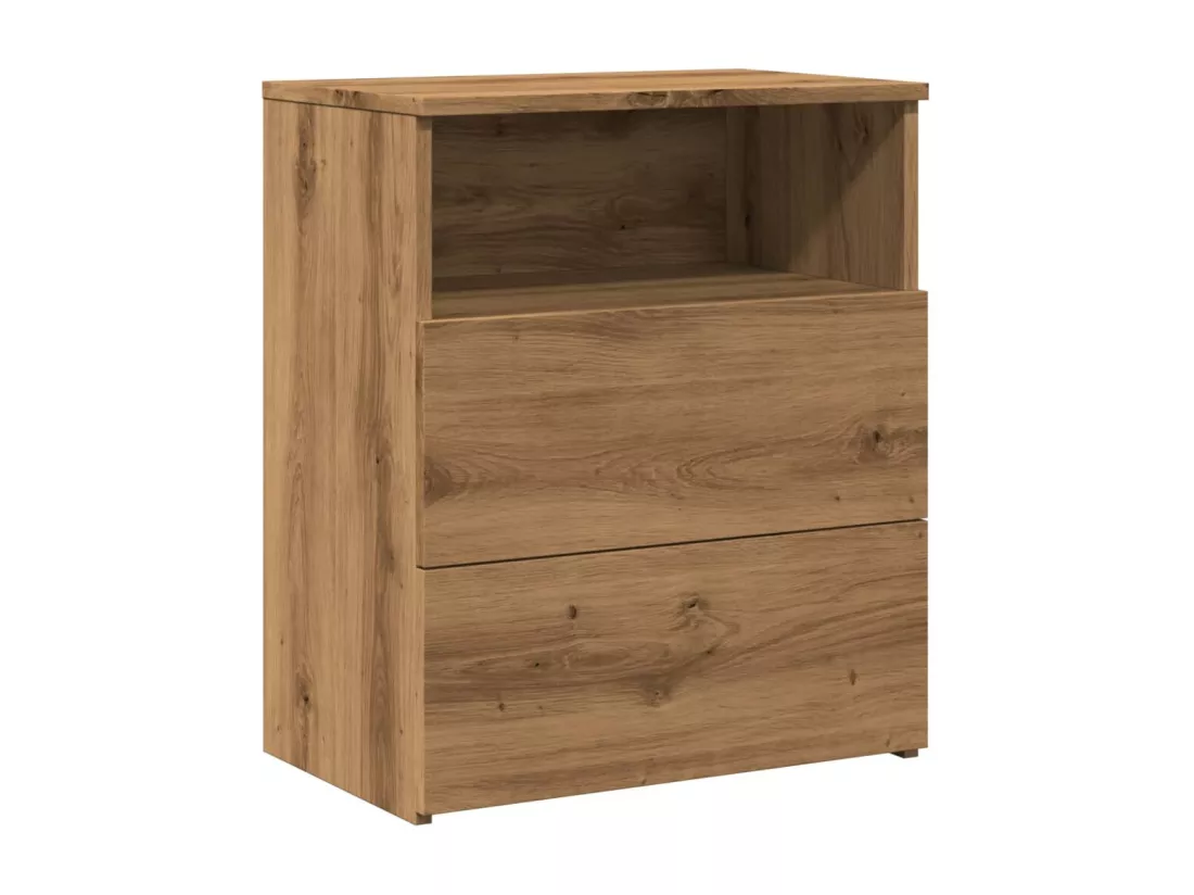 Tables de chevet 2 pcs chêne artisanal bois d'ingénierie