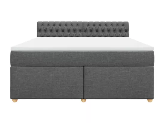 Sommier à lattes de lit avec matelas Gris foncé 180x200cm Tissu