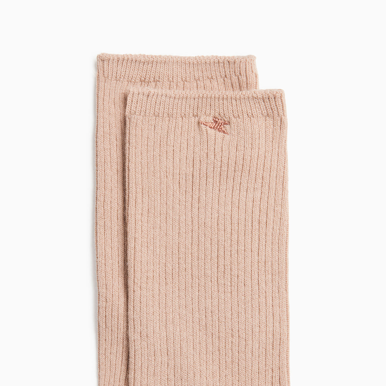 Chaussettes-Chaussettes Ella taupe côtelées