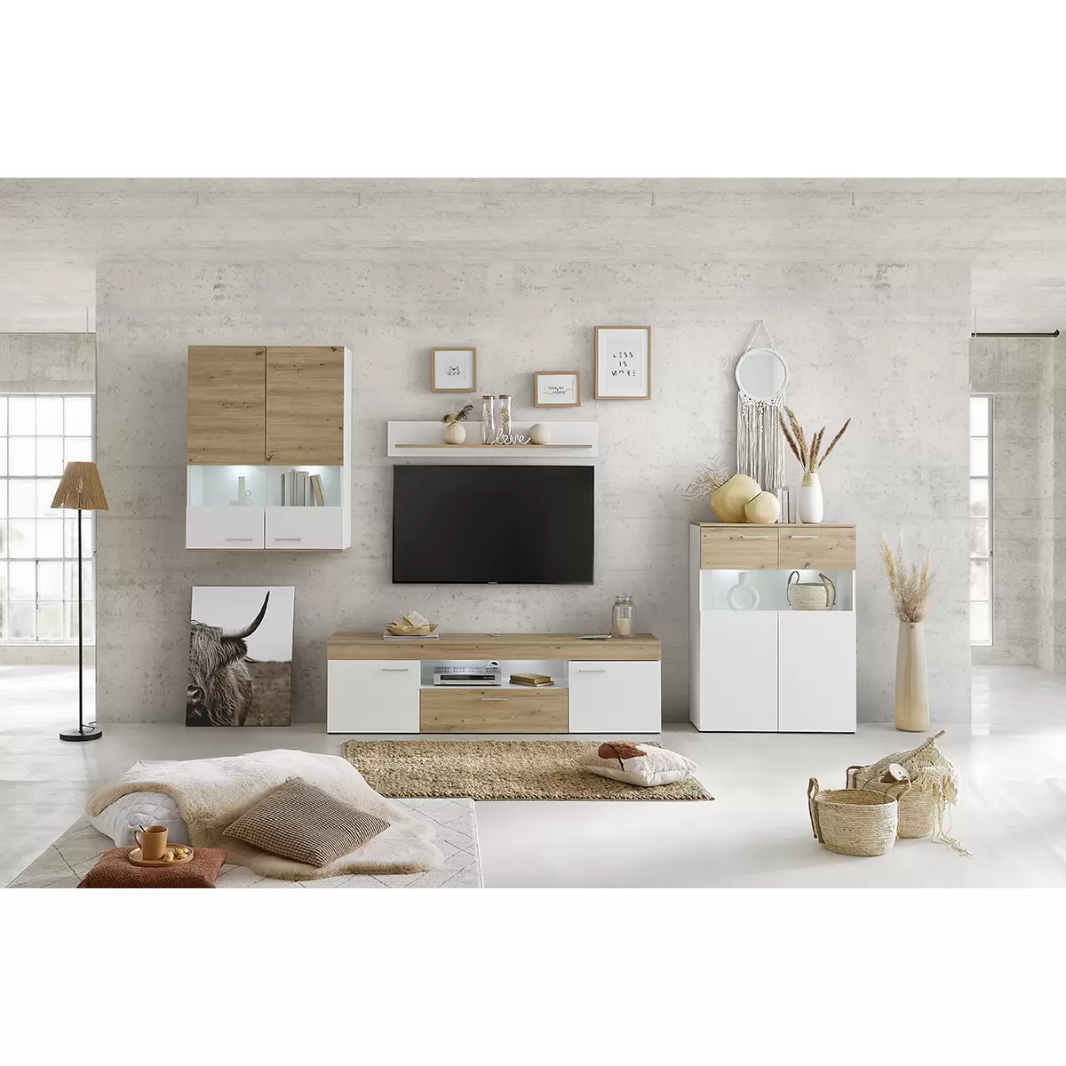 Wandboard Valencia weiss,Artisan Eiche