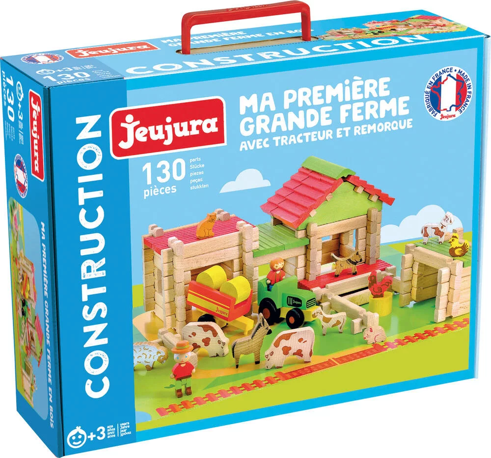 MA PREMIERE GRANDE FERME AVEC TRACTEUR ET REMORQUE - 130 PIECES