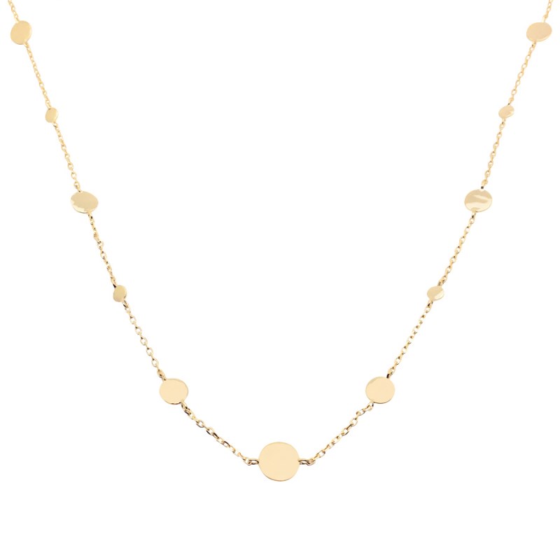 Collier pastilles plaqué or 3 microns