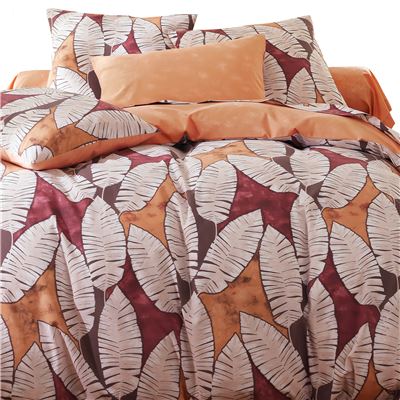 Linge de lit feuilles de palme stylisées