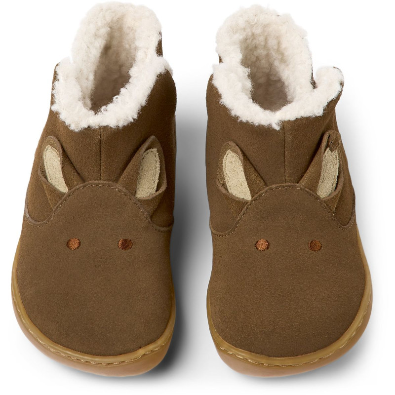 Camper Camper Peu Twins Bottines Fourrées Lapin Marron