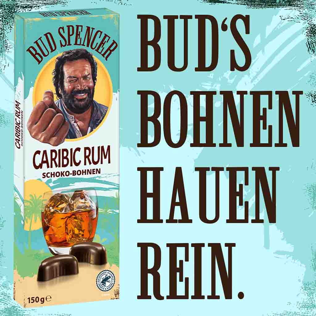 Piasten Bud Spencer Caribic Rum Schokobohnen 150g MHD:24.9.25