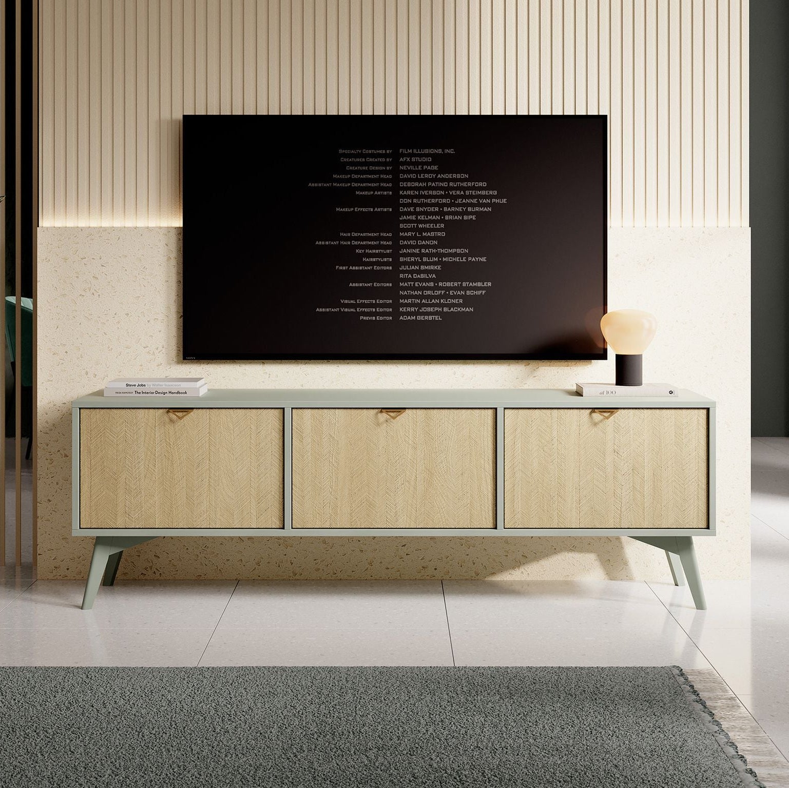 Essence - TV-Meubel - Groen/licht eiken - 158 cm