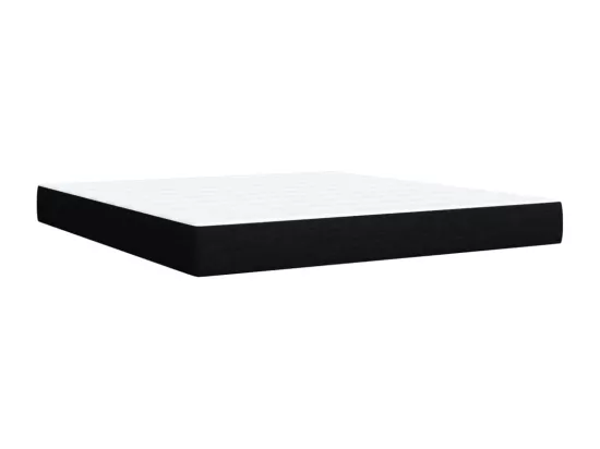 Sommier à lattes de lit avec matelas Noir 180x200 cm Tissu