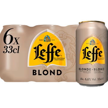 Leffe Blond Belgisch Abdijbier Blikken 6 x 33 cl