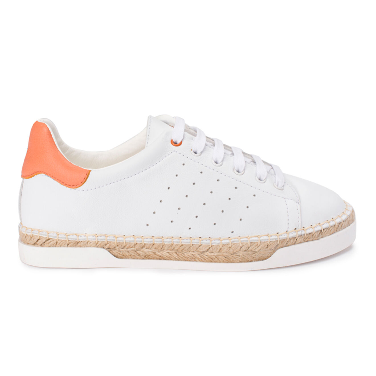 Canal Saint Martin Baskets espadrilles en Cuir Lancry blanc/orange