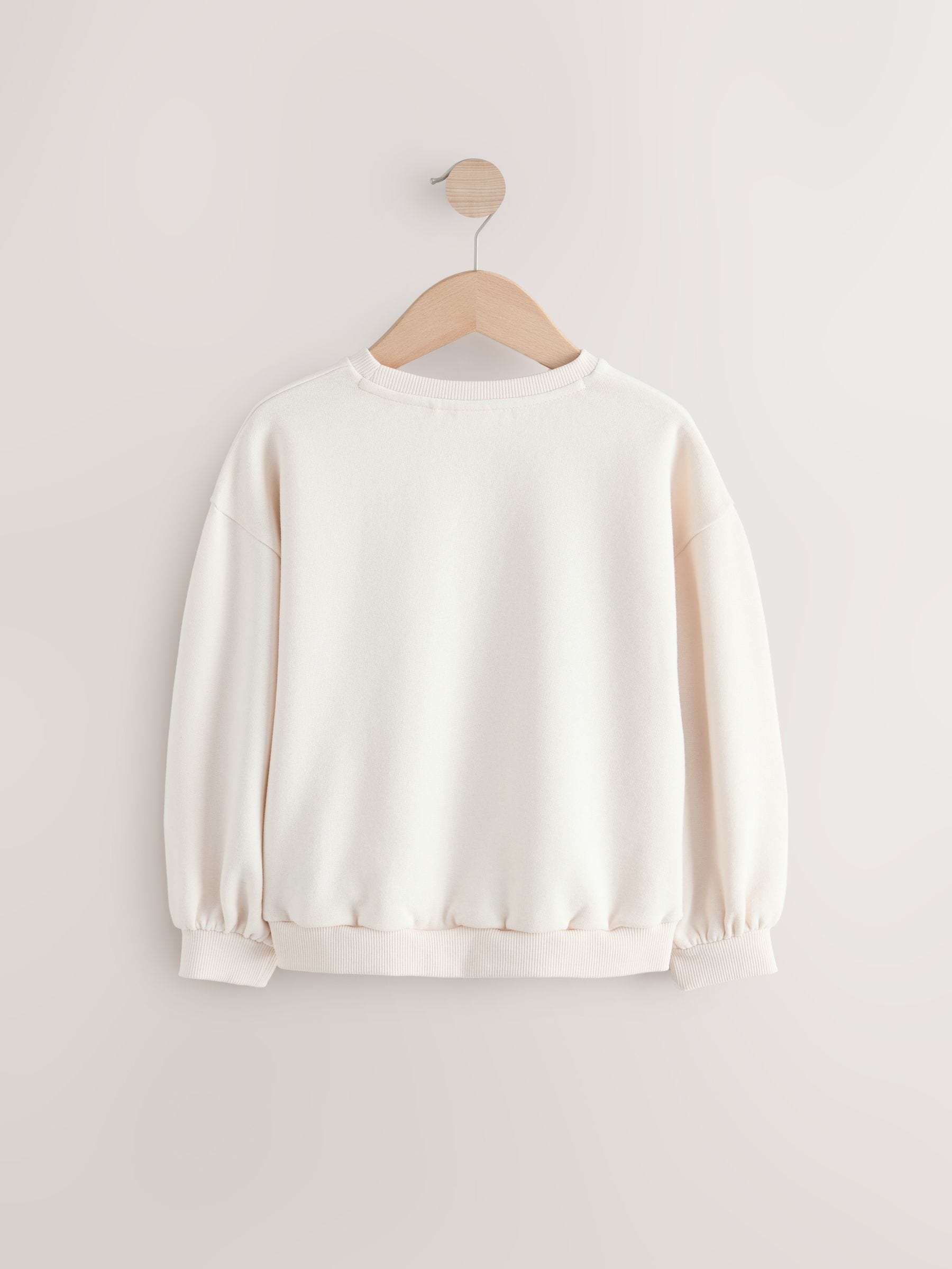 Ecru met paardenprint - Sweatshirt (3 - 16 jr)