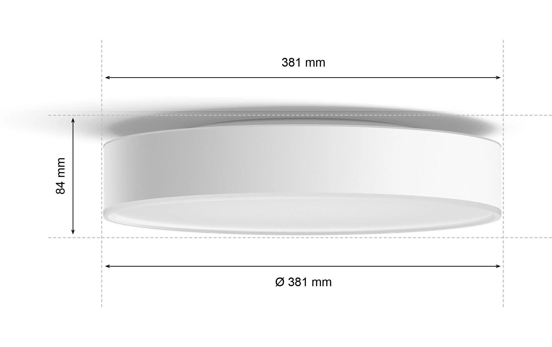 White Ambiance Enrave Deckenleuchte M Weiss + Dimmer<br>Deckenlampe steuerbar mit Philips Hue
