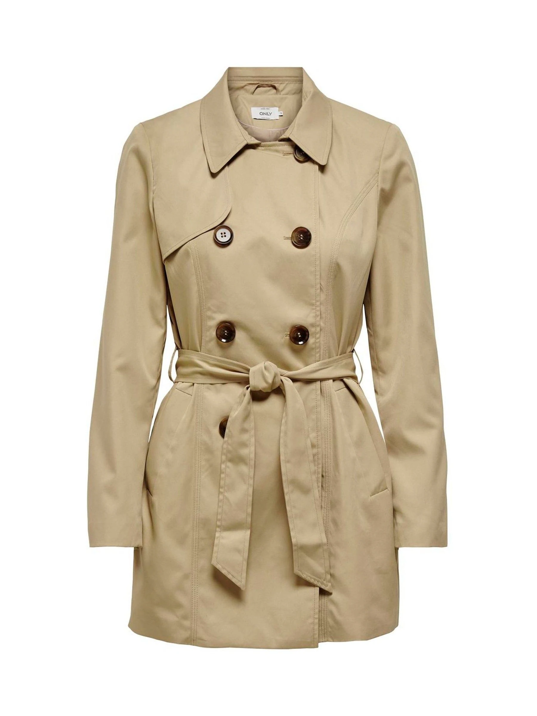 ONLY Double Breasted Classic Trench Coat