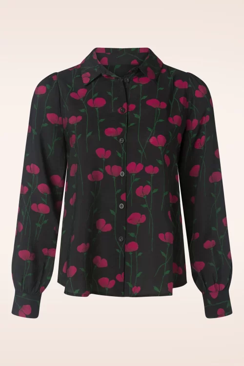 King Louie Maisie Harper blouse in zwart