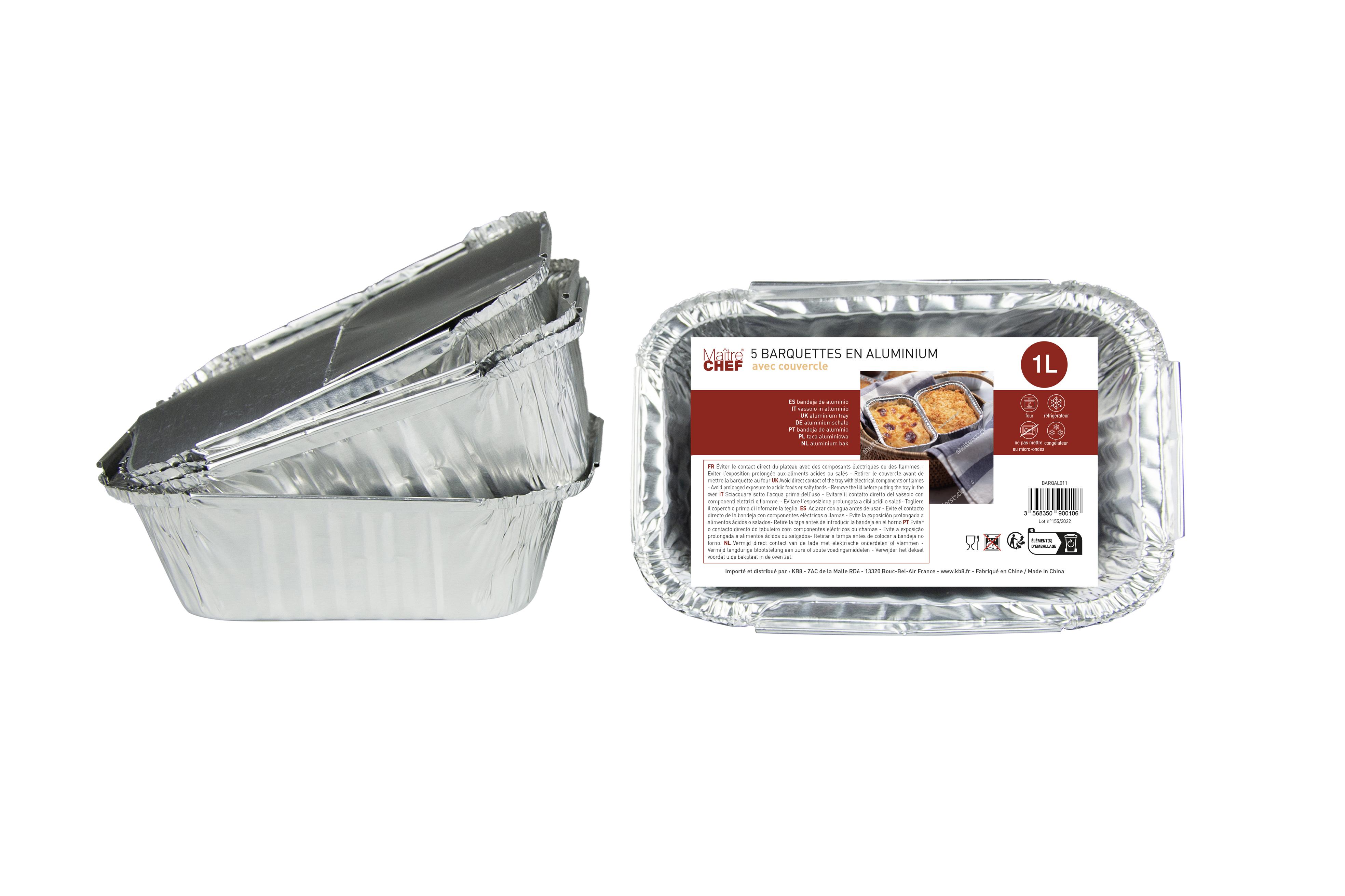 5 BARQUETTES ALUMINIUM 1L